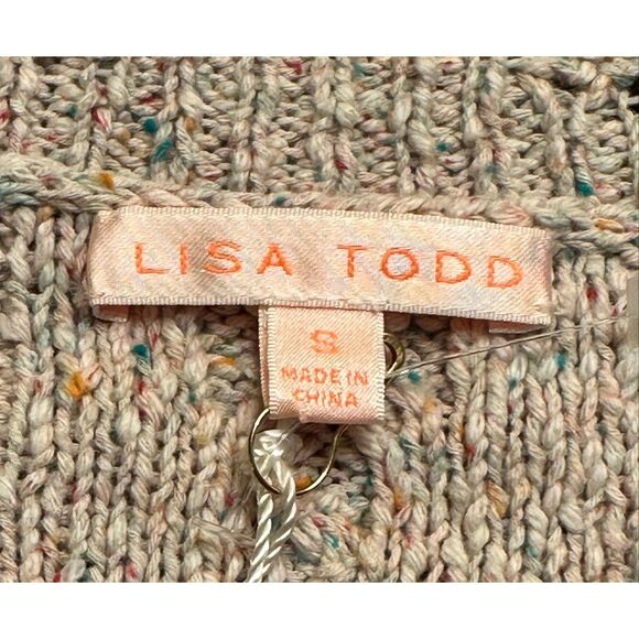 Lisa Todd Snap Front Cardigan in Cream  Multi NWT Size Small - Picture 3 of 4
